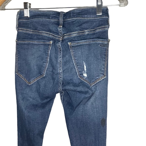 Hollister mid rise jean leggings skinnies distressed dark wash sz 00r 23 - Picture 3 of 6